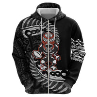 New Zealand Indigenous-Maori Rugby Custom Zip Hoodie