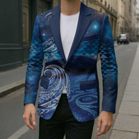 New Zealand Matariki Blazer Taniko Aramoana With Koru Galaxy Sky Night - Polynesian Pride