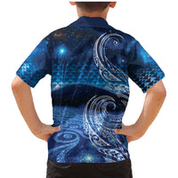 New Zealand Matariki Family Matching Mermaid Dress and Hawaiian Shirt Taniko Aramoana With Koru Galaxy Sky Night