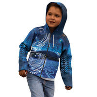 New Zealand Matariki Kid Hoodie Taniko Aramoana With Koru Galaxy Sky Night