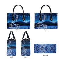New Zealand Matariki Leather Bag Taniko Aramoana With Koru Galaxy Sky Night - Polynesian Pride