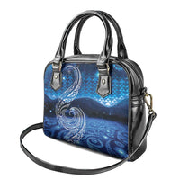 New Zealand Matariki Shoulder Handbag Taniko Aramoana With Koru Galaxy Sky Night LT9 - Polynesian Pride