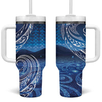 New Zealand Matariki Tumbler With Handle Taniko Aramoana With Koru Galaxy Sky Night