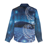 New Zealand Matariki Women Casual Shirt Taniko Aramoana With Koru Galaxy Sky Night