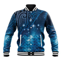 New Zealand Matariki Baseball Jacket Taniko Aramoana With Maori Galaxy Sky Night