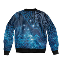 New Zealand Matariki Bomber Jacket Taniko Aramoana With Maori Galaxy Sky Night LT9 - Polynesian Pride