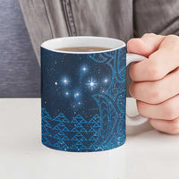 New Zealand Matariki Ceramic Mug Taniko Aramoana With Maori Galaxy Sky Night - Polynesian Pride