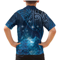 New Zealand Matariki Family Matching Mermaid Dress and Hawaiian Shirt Taniko Aramoana With Maori Galaxy Sky Night