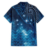 New Zealand Matariki Family Matching Off Shoulder Maxi Dress and Hawaiian Shirt Taniko Aramoana With Maori Galaxy Sky Night