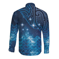New Zealand Matariki Long Sleeve Button Shirt Taniko Aramoana With Maori Galaxy Sky Night