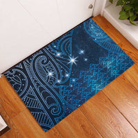 New Zealand Matariki Rubber Doormat Taniko Aramoana With Maori Galaxy Sky Night