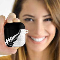 New Zealand Silver Fern Niho Taniwha AirPods Case LT9 Black - Polynesian Pride