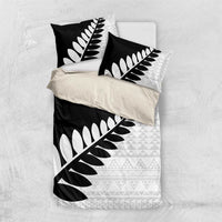 New Zealand Silver Fern Niho Taniwha Bedding Set LT9 US Twin 172cm x 218cm Black - Polynesian Pride