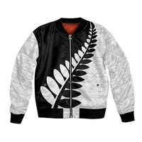 New Zealand Silver Fern Niho Taniwha Bomber Jacket LT9 Unisex Black - Polynesian Pride