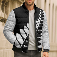 New Zealand Silver Fern Niho Taniwha Bomber Puffer Jacket - Polynesian Pride