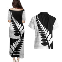 New Zealand Silver Fern Niho Taniwha Couples Matching Puletasi and Hawaiian Shirt