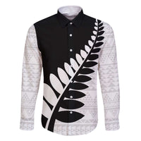 New Zealand Silver Fern Niho Taniwha Family Matching Off The Shoulder Long Sleeve Dress and Hawaiian Shirt