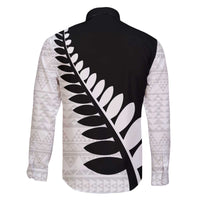 New Zealand Silver Fern Niho Taniwha Family Matching Off The Shoulder Long Sleeve Dress and Hawaiian Shirt