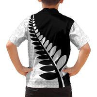 New Zealand Silver Fern Niho Taniwha Family Matching Puletasi and Hawaiian Shirt