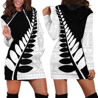 New Zealand Silver Fern Niho Taniwha Hoodie Dress LT9 - Polynesian Pride