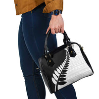 New Zealand Silver Fern Niho Taniwha Shoulder Handbag LT9 - Polynesian Pride