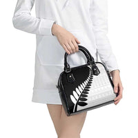 New Zealand Silver Fern Niho Taniwha Shoulder Handbag LT9 - Polynesian Pride