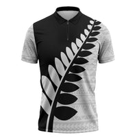 New Zealand Silver Fern Niho Taniwha Zipper Polo Shirt - Polynesian Pride