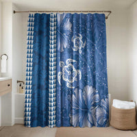 Blue Hibiscus Turle Bathroom Set Hawaiian Style Tribal Tapa Pattern - Polynesian Pride