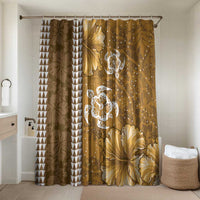 Gold Hibiscus Turle Bathroom Set Hawaiian Style Tribal Tapa Pattern - Polynesian Pride