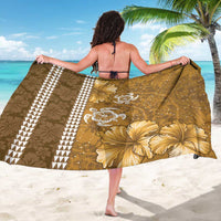 Gold Hibiscus Turle Sarong Hawaiian Style Tribal Tapa Pattern