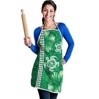 Green Hibiscus Turle Apron Hawaiian Style Tribal Tapa Pattern - Polynesian Pride
