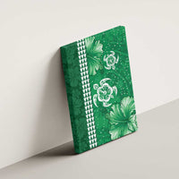 Green Hibiscus Turle Canvas Wall Art Hawaiian Style Tribal Tapa Pattern LT9 - Polynesian Pride