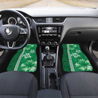 Green Hibiscus Turle Car Mats Hawaiian Style Tribal Tapa Pattern