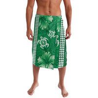 Green Hibiscus Turle Lavalava Hawaiian Style Tribal Tapa Pattern