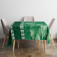 Green Hibiscus Turle Tablecloth Hawaiian Style Tribal Tapa Pattern