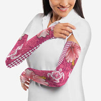 Pink Hibiscus Turle Arm Sleeves Hawaiian Style Tribal Tapa Pattern - Polynesian Pride
