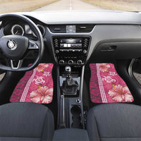 Pink Hibiscus Turle Car Mats Hawaiian Style Tribal Tapa Pattern