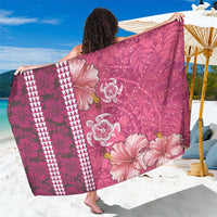Pink Hibiscus Turle Sarong Hawaiian Style Tribal Tapa Pattern