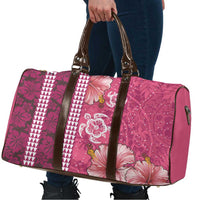 Pink Hibiscus Turle Travel Bag Hawaiian Style Tribal Tapa Pattern - Polynesian Pride