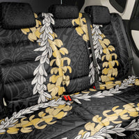Puakenikeni and Maile Lei Back Car Seat Cover Black Double Strand Lei