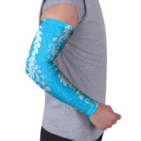 Puakenikeni and Maile Lei Arm Sleeves Blue Double Strand Lei - Polynesian Pride