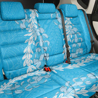 Puakenikeni and Maile Lei Back Car Seat Cover Blue Double Strand Lei