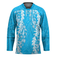 Puakenikeni and Maile Lei Hockey Jersey Blue Double Strand Lei - Polynesian Pride