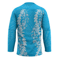Puakenikeni and Maile Lei Hockey Jersey Blue Double Strand Lei - Polynesian Pride