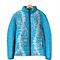 Puakenikeni and Maile Lei Padded Jacket Blue Double Strand Lei - Polynesian Pride