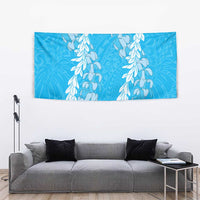 Puakenikeni and Maile Lei Tapestry Blue Double Strand Lei