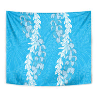 Puakenikeni and Maile Lei Tapestry Blue Double Strand Lei