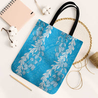 Puakenikeni and Maile Lei Tote Bag Blue Double Strand Lei - Polynesian Pride
