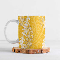 Puakenikeni and Maile Lei Ceramic Mug Gold Double Strand Lei - Polynesian Pride
