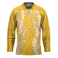 Puakenikeni and Maile Lei Hockey Jersey Gold Double Strand Lei LT9 Unisex Gold - Polynesian Pride